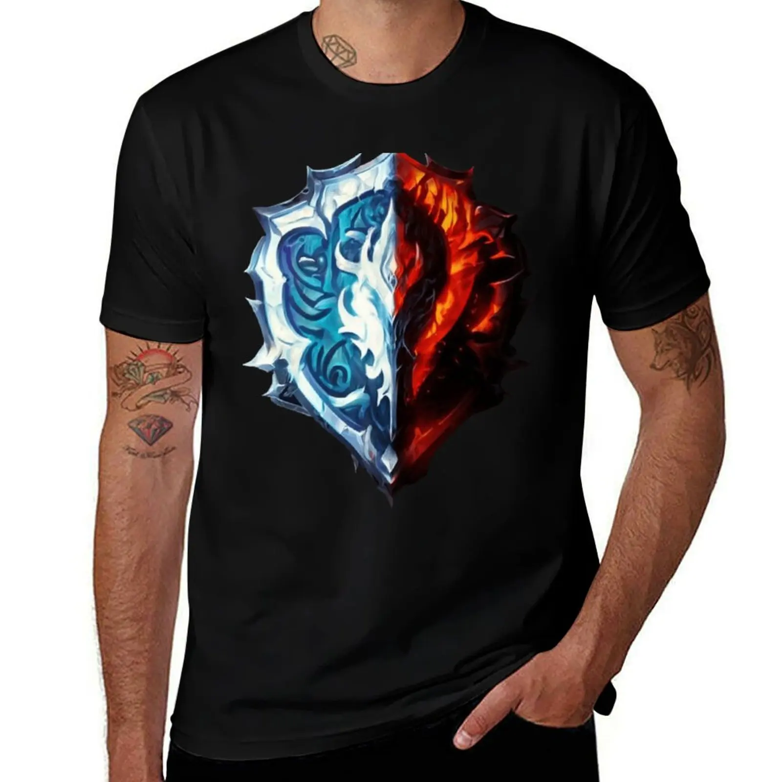 

warcraft T-Shirt of Combined graphic game logo - 7622 t for shirts the Alliance-Horde WoW- man from World