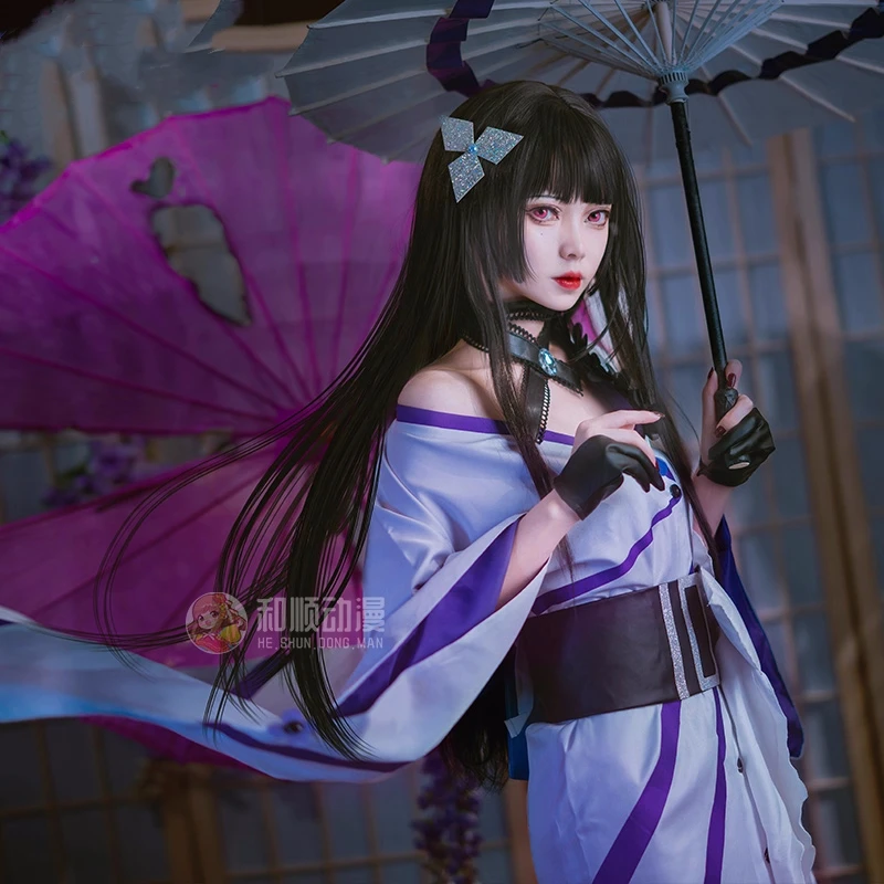 Sumire Cosplay Costume Game Path To Nowhere Anime Women Fashion Kimono Dress Outfit Full Set Halloween Carnival Party Suit Stock
