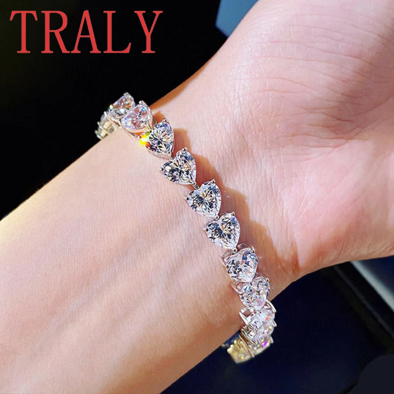 

S925 Silver Full Diamond Love Bracelet, Mosang Diamond Bracelet, Fashionable Luxury Style Bracelet