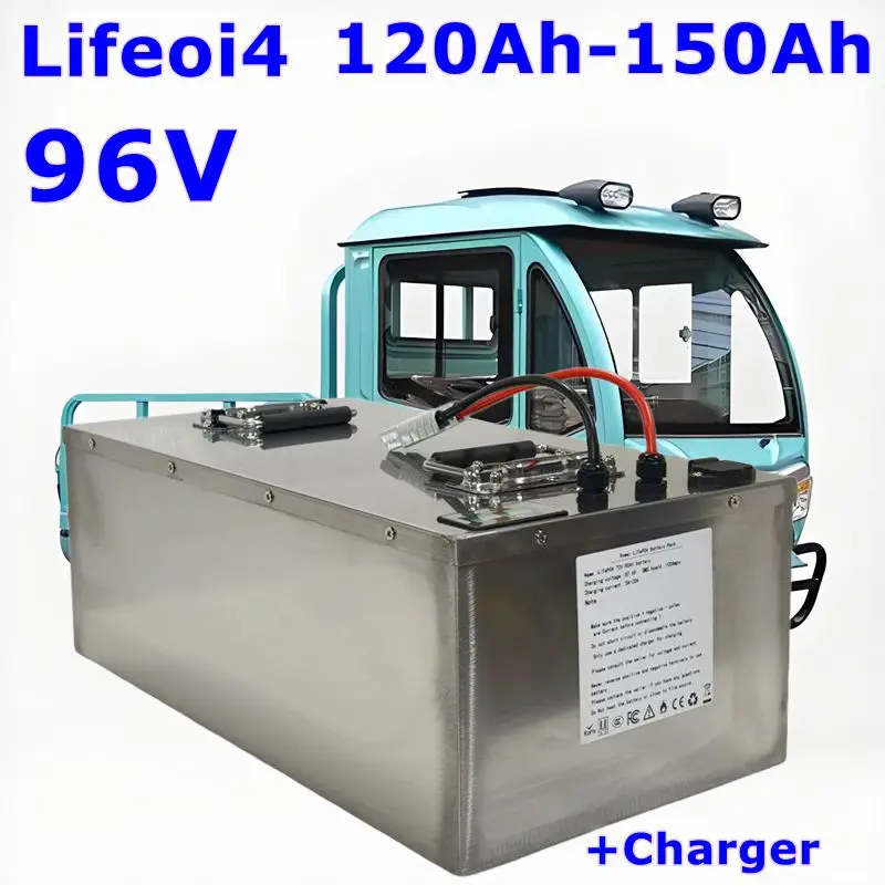 powerful 96V 120Ah Lifepo4 battery pack with BMS 32S for motorcycle mortorhome golf cart tour car+10A Charger
