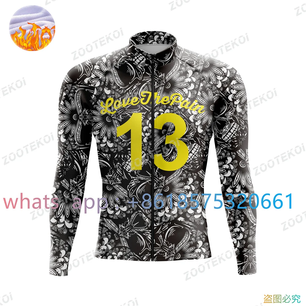 

Winter Men Cycling Jacket Thermal Fleece Sweatshirt Bicycle Long Sleeve Coat Ropa Ciclismo Bike Training Running Jacket Coat