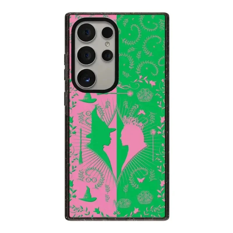 Funda con borde negro acrílico magnético mágico creativo para Samsung Galaxy S22 S23 S24 Ultra S22 + S23 + S24 Plus funda protectora