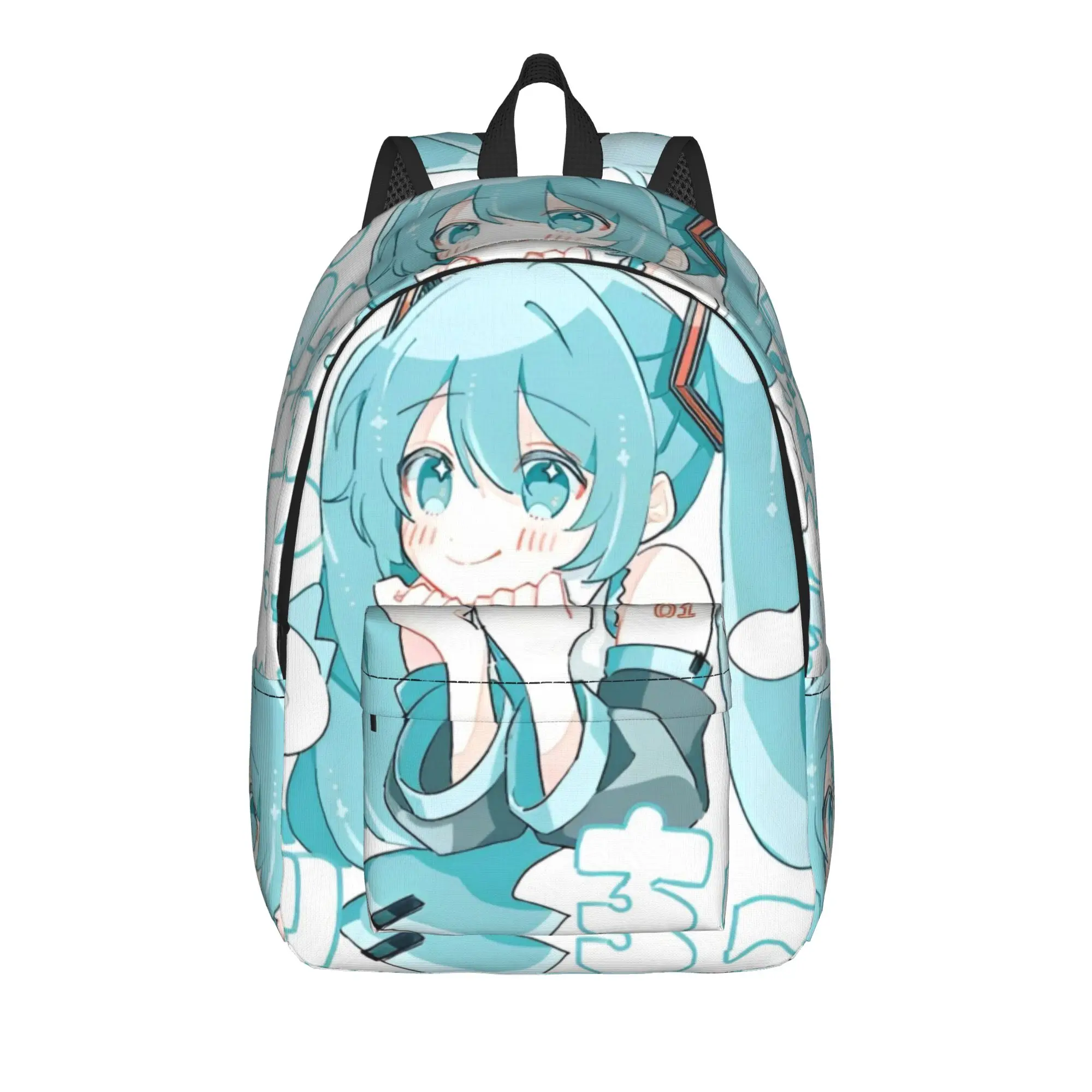 初音ミク-アニメ-バックパック-男女兼用-ティーンエイジャー-学生-ビジネス-デイパック-ボーカロイド-ガール-カレッジ-ショルダーバッグ-アウトドア