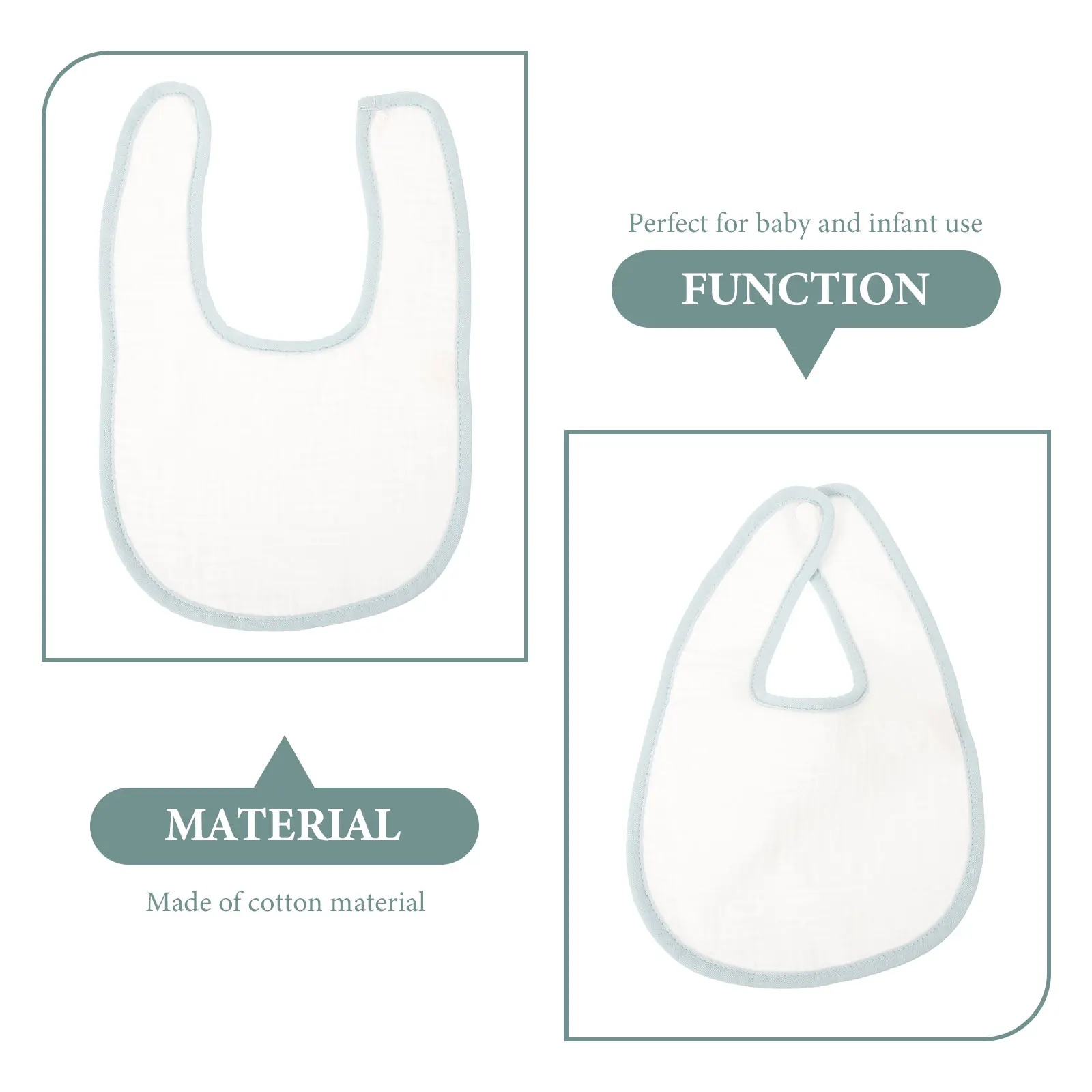 

5 pcs Baby Drooling Teething Feeding Toddler Infant Reusable Washable Soft Comfortable Unisex Large Quantity White Cotton Infant