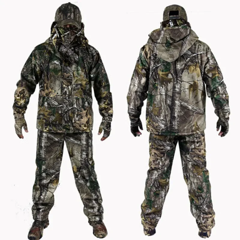 

Winter Bionic Ghillie Suit Real Tree Camouflage Jacket Pants Set Hunting Fishing Clothing