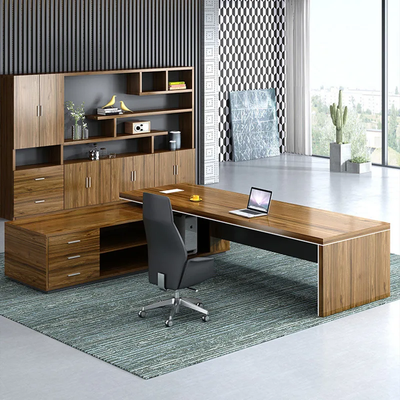 2026 Custom Modern Office Furniture Luxury Desk Boss Manager Office Writing Desk