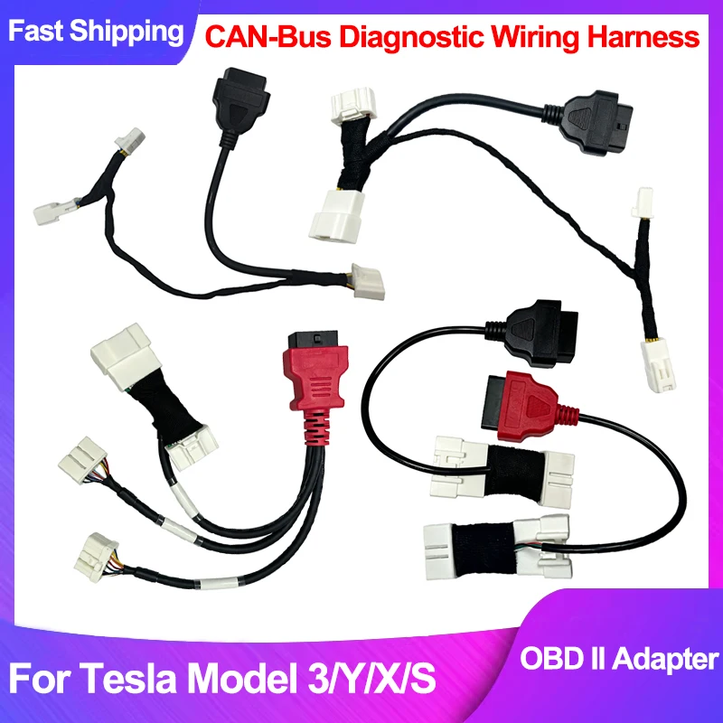 CAN Bus Diagnostic Cable Set 1-to-3 Splitter OBD2 Adapter For Tesla Model 3/Y/S/X Car Diagnosis Connector