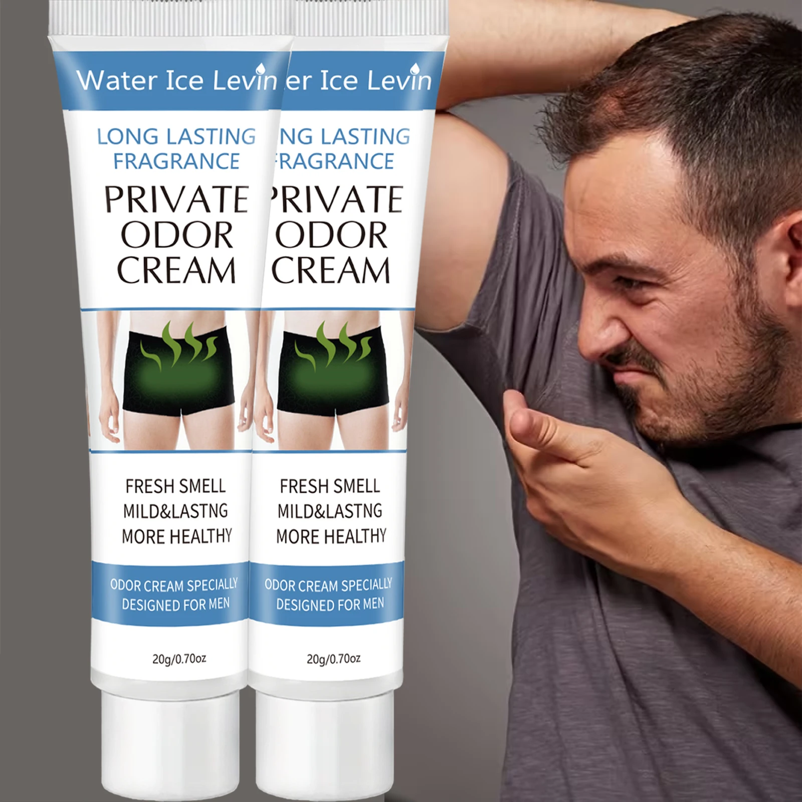 Male Private Part Odor Removal Cream Mild Gentle Formula Long Lasting Fresh Scent Men Intimate Body Deodorant Cream 20g