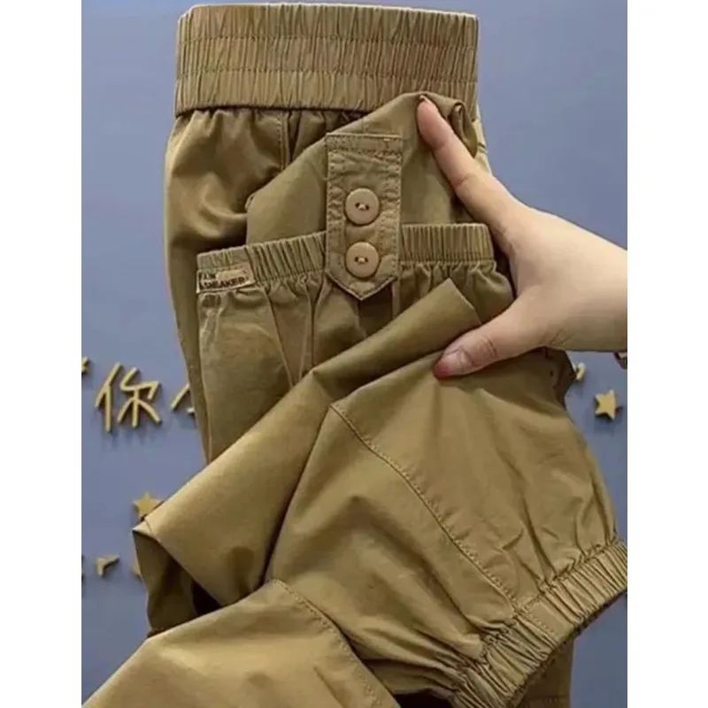 

High Waist Harem Trousers Oversize 4XL Sweatpant Ankle-length Cargo Baggy Jogger Pantalones Korean Casual Women Bloomers Pant