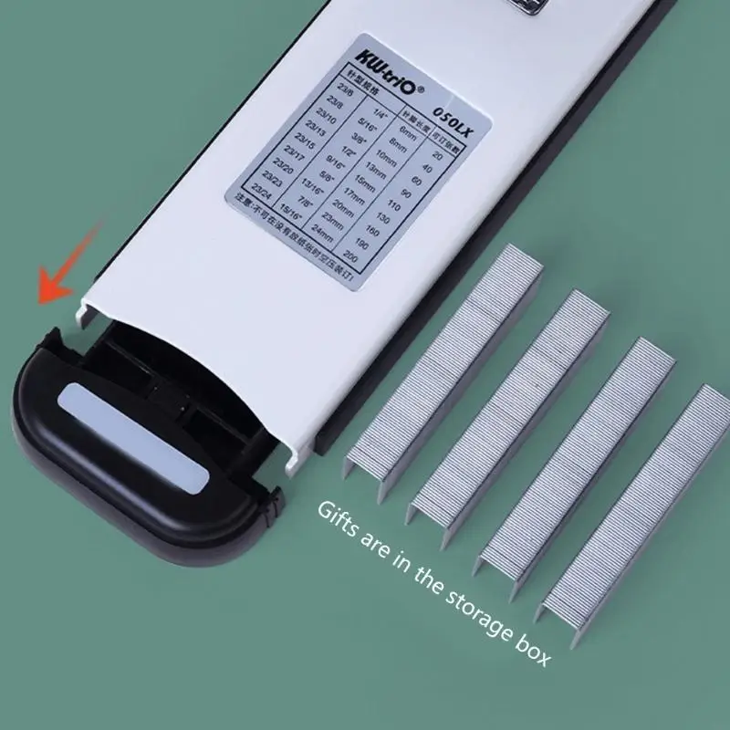 Office Heavy Duty Stapler for Office Desk 210 Sheets Papers Capacity Staple Storage Box Long Handle Design N0HC