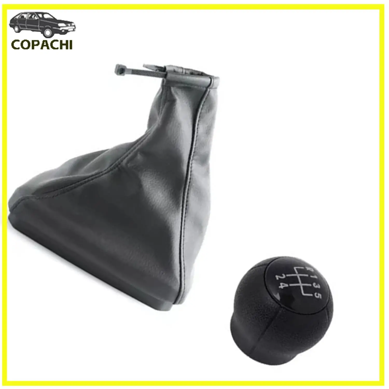 

Black Car 5 Speed Gear Stick Shift Lever Knob With Leather Boot For Chevrolet C1 C2 C3 Interior Accessories Parts Replacement