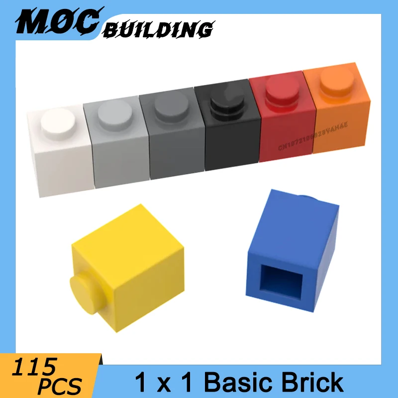 115PCS MOC Parts 3005 Brick 1 x 1 Basic Brick Parts Compatible Educational DIY Assmble Building Blocks Parts Puzzle Toys Gifts