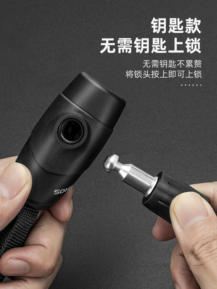 Cerradura de combinación de bicicleta de montaña con batería eléctrica, candado de cadena antirrobo portátil para bicicleta