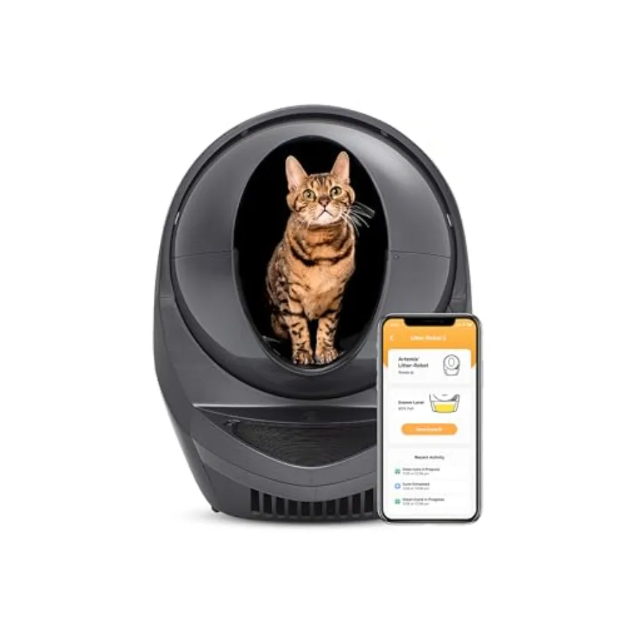 

Автоматический самоочищающийся кошачий туалет Litter-Robot 3 Connect с управлением через приложение для комкующегося наполнителя, уменьшает запахи, гарантия 1 год