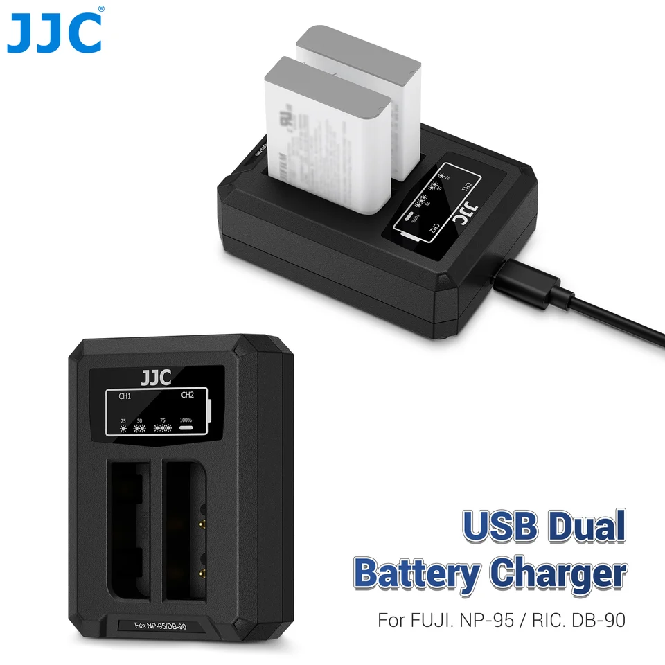 JJC カメラバッテリー充電器 富士フイルム X100 X100S X100T X-S1 富士