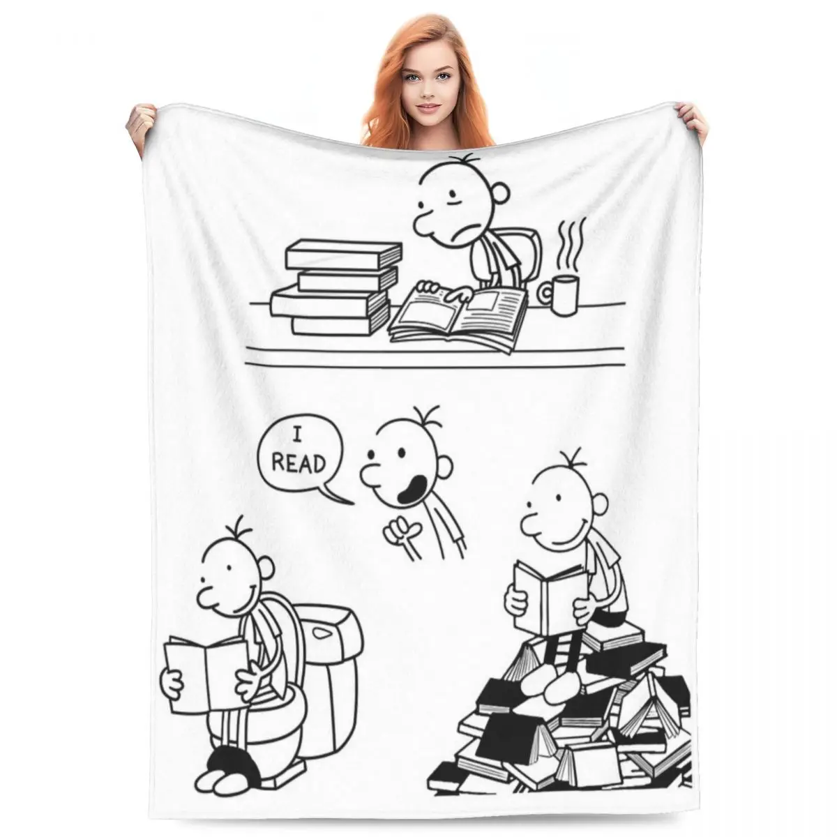 Throw Blanket Wimpy Kid Micro Fleece Blanket Four Sizes Customizable Warm Suitable For Sofa AntiPilling Blanket