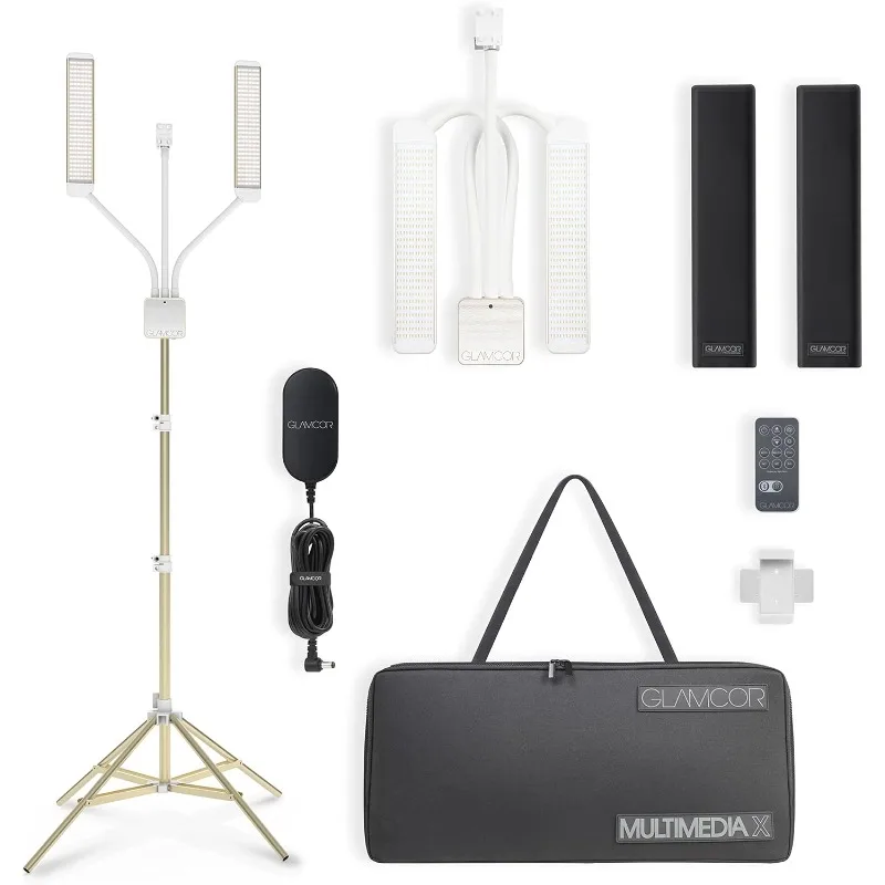 GLAMCOR Multimedia Portable LED Lighting Kit for Video Recording and Photography Remote Controlled 2700K 5600K Color Temperature