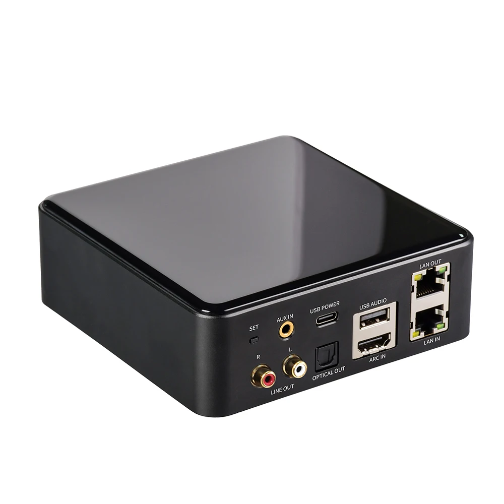 

Audio Streaming Receiver WiFi 2.4G&5G Bule Tooth5.4 Optical AUX Airplay Multi-room Playback DLNA Streamer Music Player