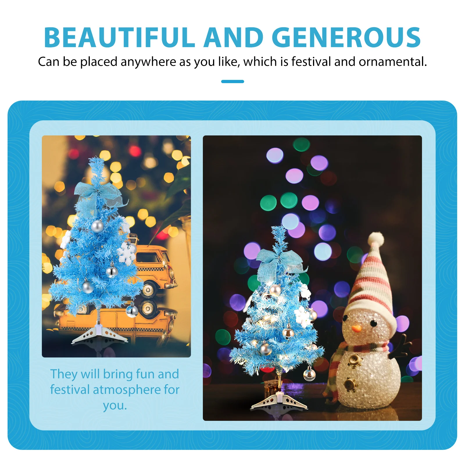 

1set 1Set Mini Christmas Tree Decoration Set Glowing Diy Plastic Xmas Ornament For Party Home Wedding Festival Tabletop Decor