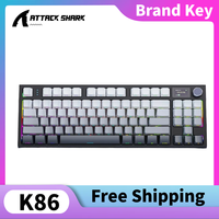Attack Shark K86 2.4G Wireless Mechanical Keyboard with Multi-functional Metal Knob Plug-and-Play TFT Screen Gaming Keyboard