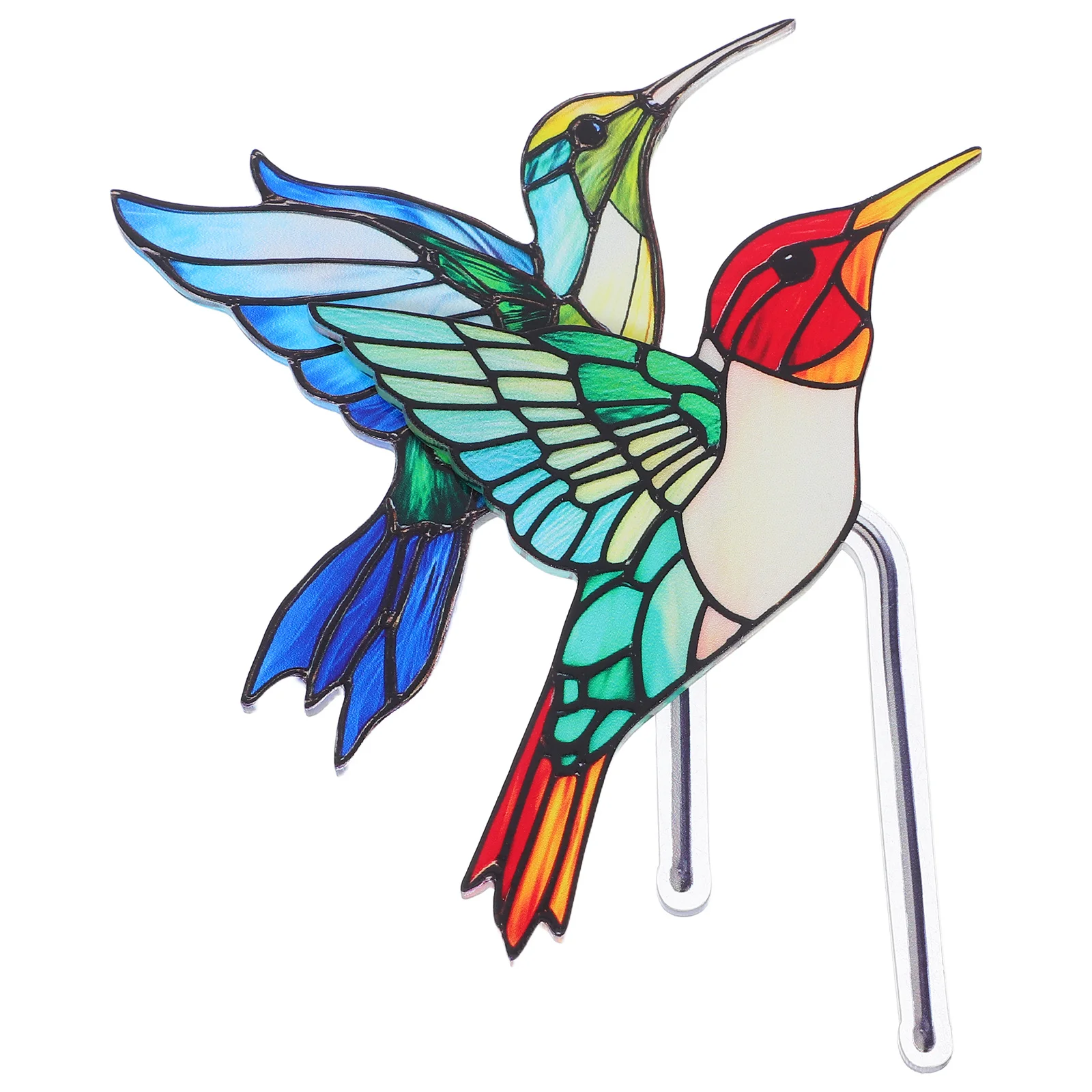 

2pcs Creative Home Decor Acrylic Bird Flower Pot Garden Stake For Indoor Outdoor Plants Lightweight Animal Ornament Present For