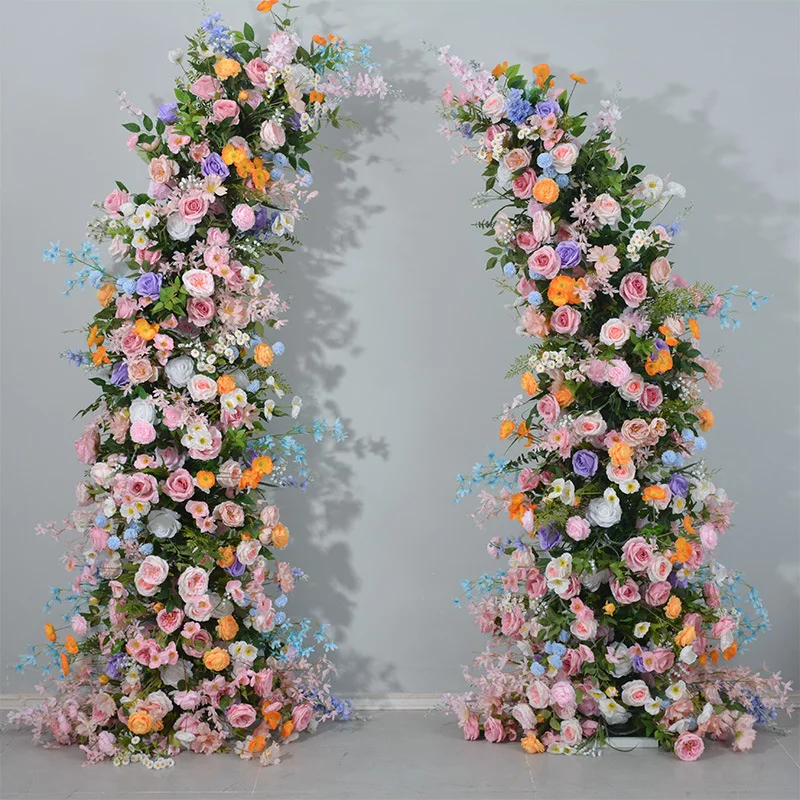 Monet Style Horn Shape Flower Row Artificial Flowers for Wedding Decoration Floral Backdrop Arrangement Party Stage Decor Props