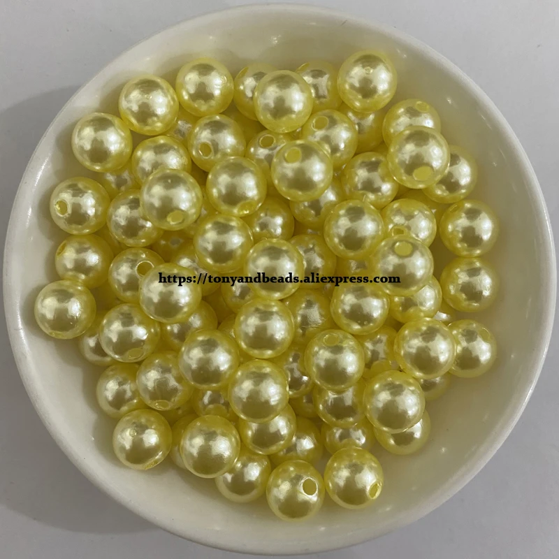 Acryl-Imitationsperlen, runde Kugel-Abstandsperlen, 4, 6, 8, 10, 12 mm, wählen Sie Größe und Farbe für die Schmuckherstellung, DIY, Lochgröße 1,5 mm – Detail 18
