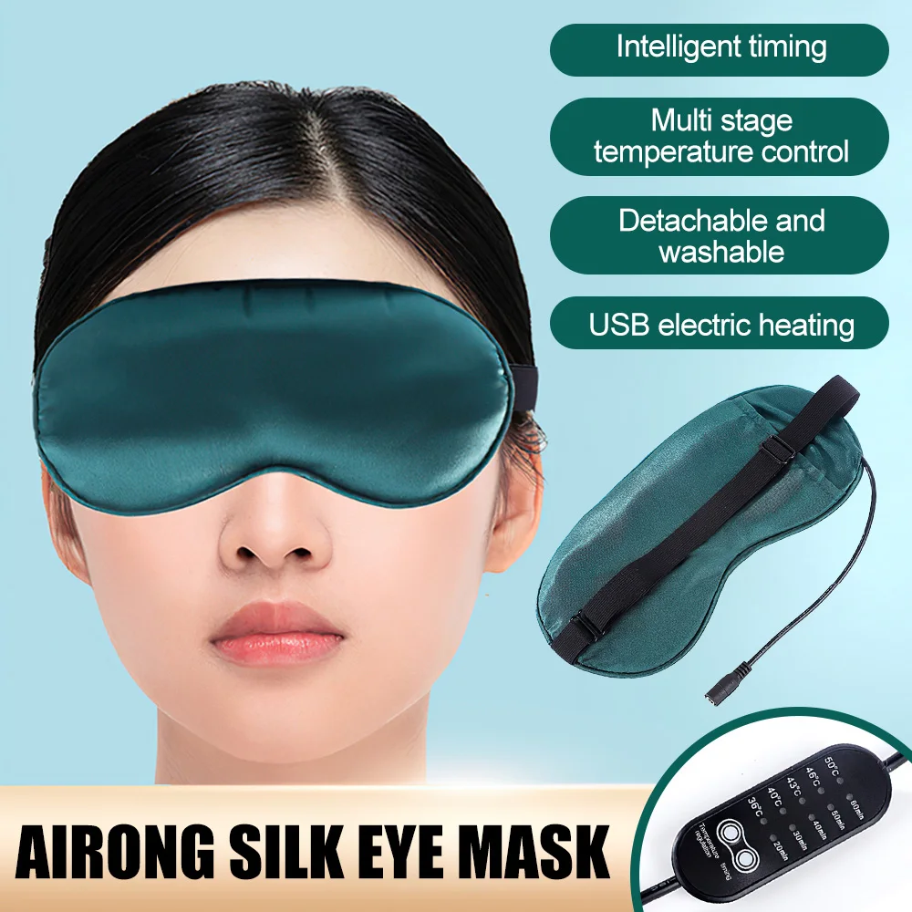 Oogmasker Elektrische verwarming USB Zijde Moxa Velvet Oogmasker Slaap Heet kompres Oogmasker