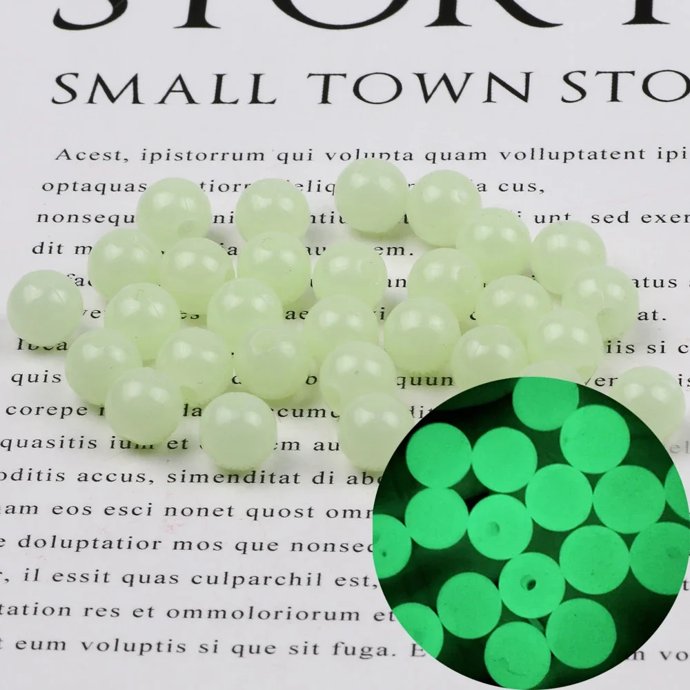 100 개/가방 빛나는 낚시 구슬 스토퍼 글로우 도구 하드 고무 싱킹 글로우 낚시 구슬 낚시 장비 튜브 슬리브 액세서리