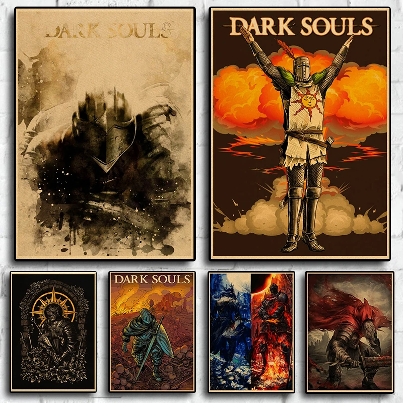 Póster de juego clásico Dark Souls 3, arte Retro, decoración del hogar, póster para pared familiar, habitación de niños, sala de juegos, pegatina de pared con impresión HD
