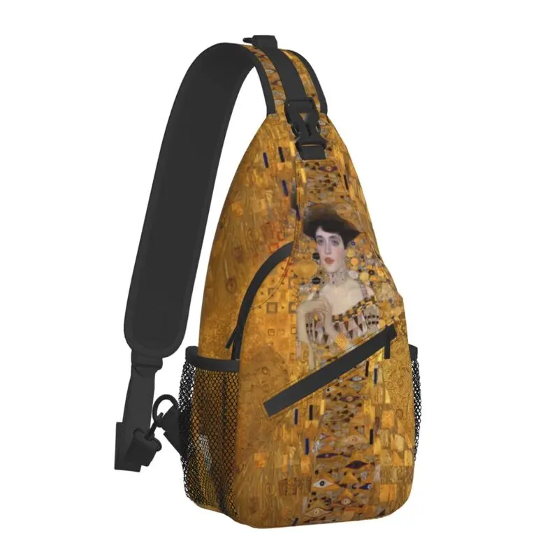 Gustav Klimt Painting Sling Chest Crossbody Bag Men Casual Shoulder Backpack for Traveling