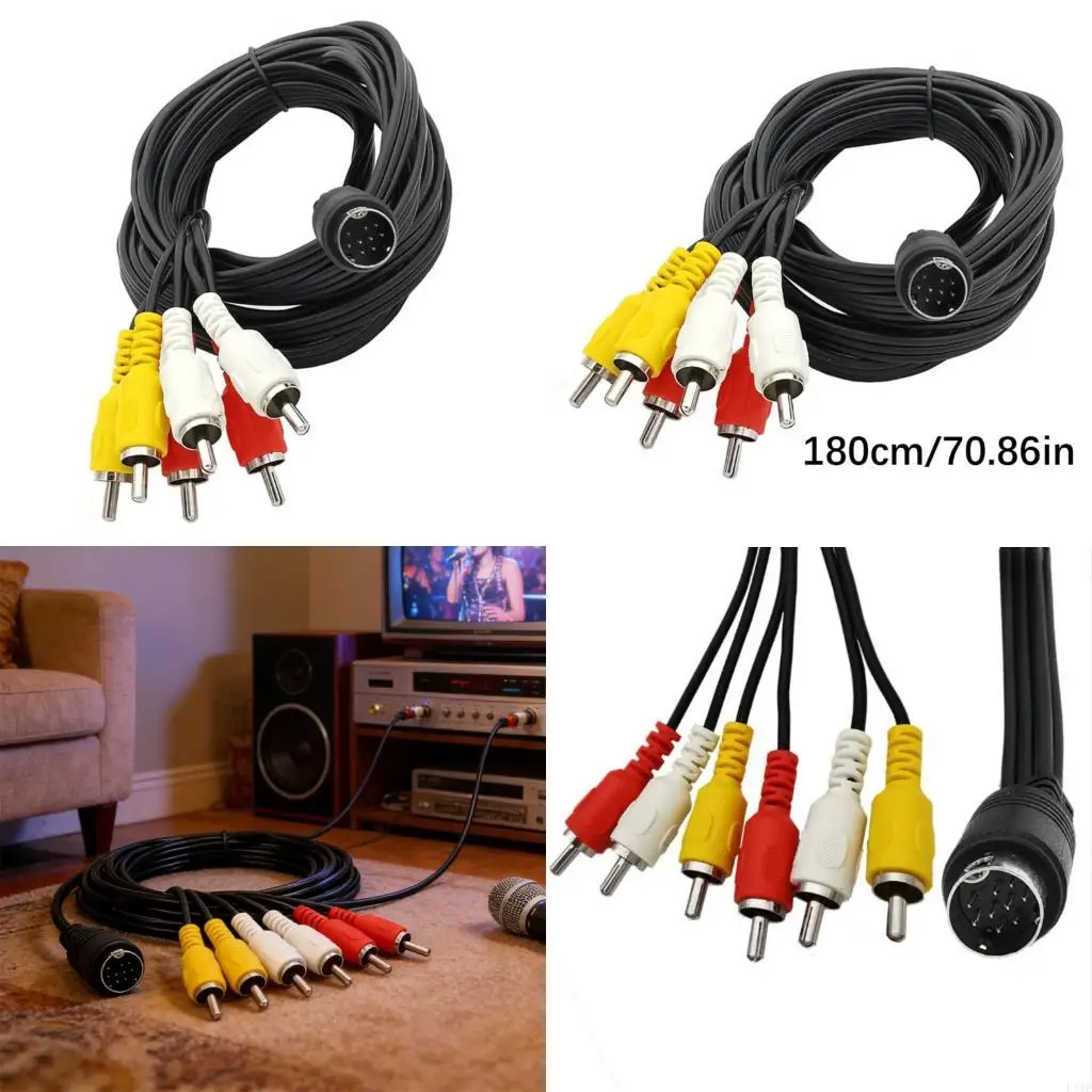 

9-контактный переходник Mini DIN на 6RCA с усиленным экранированием для чистого звука и видео на выходе F19E