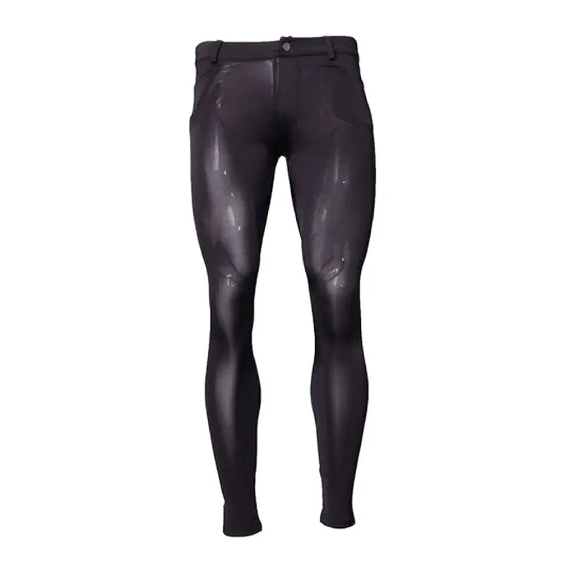 

Men Shiny Sheer Pencil Pants Ice Silk See Through Elastic Tight Trousers Ice Silk Pants Sexy Male Leggings Gay Wear Plus Size