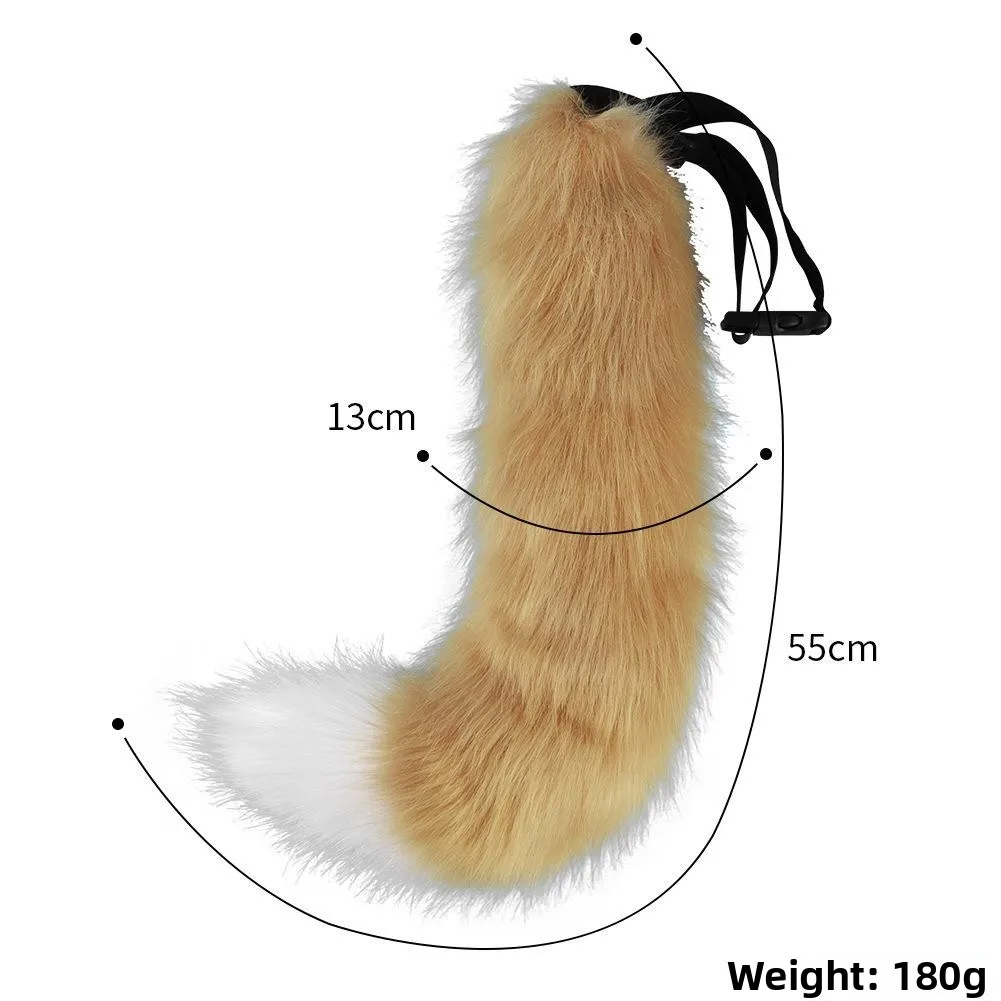 Coda di pelliccia di Halloween fatta a mano Plu Coda di animale Cosplay Par Puntelli Accessori Coda di simulazione Reatic per costume da donna
