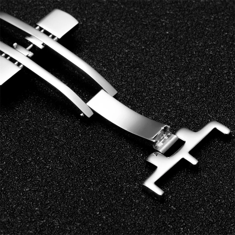 12mm 14mm 16mm 18mm Stainless Steel Butterfly Buckle for Longines Master Leather Watchband Folding Clasp Accessory Strap Buckle