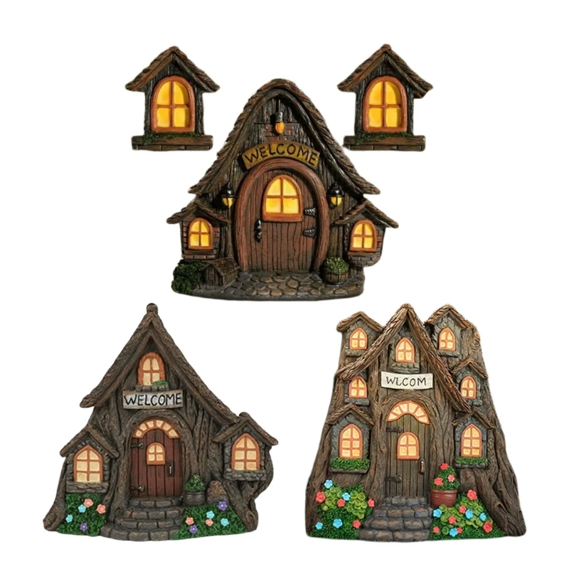 Entryway House Wall Accent in Resin, Cottage Plaque for Garden Display and Storybook Shelf Styling for Home Use 55KF