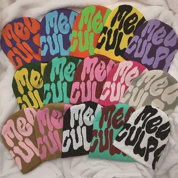 Czapki z dzianiny z nadrukiem liter Unisex Winter Warm Hip Hop Cargo Cap Mężczyźni Kobiety Outdoor Stretch Designer Y2K Couple Bonnet