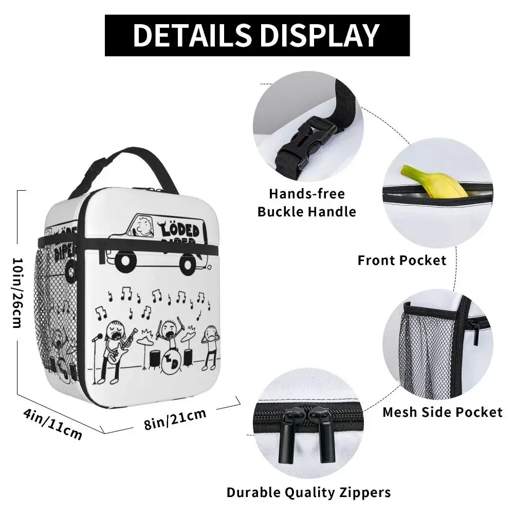 Loded Diper Insulated Lunch Box Diary of a Wimpy Kid Merch  Container All Season Thermal Cooler Bento