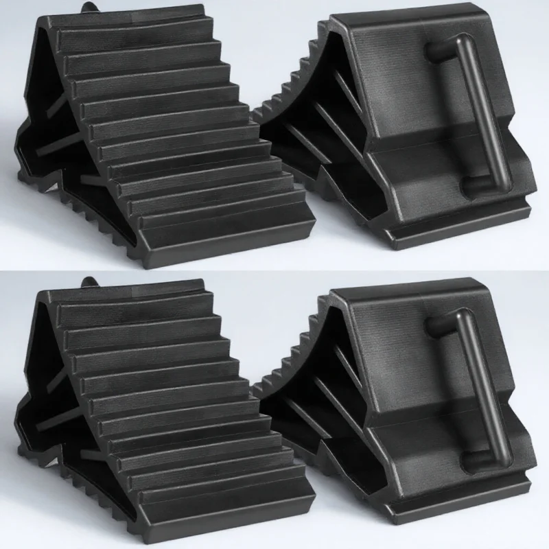 

4pcs Tire Chock Wheel Block Car Anti-Slip Support Pad For Vehicles Trailers Motorcycles All Weather Traction Groove Design
