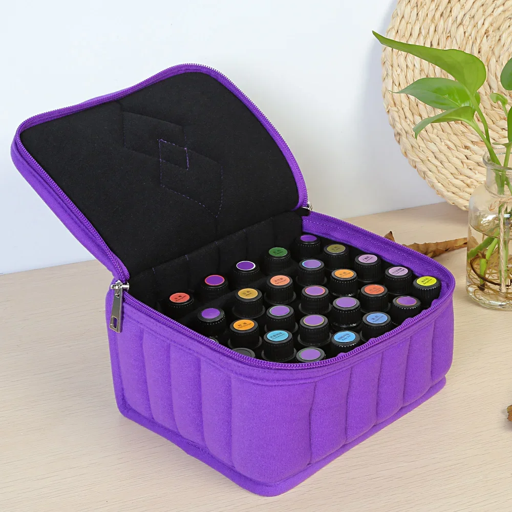 Essential Oil Case Oil Bag 30 Bottles Carrying Shockproof Cosmetic 15ml Holder Travel Storage Box Nail Polish Organizer Portable