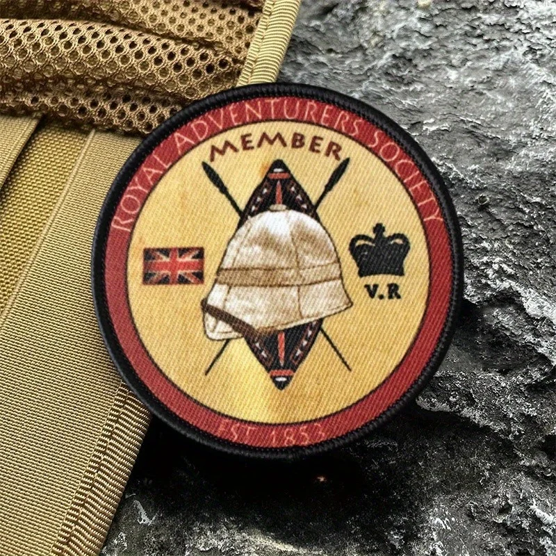 2026 Neuer taktischer Aufnäher, Moralabzeichen der Royal Adventurers Society, Armbinde, Kleidungsaufnäher, mit Klettverschluss ausgestattet