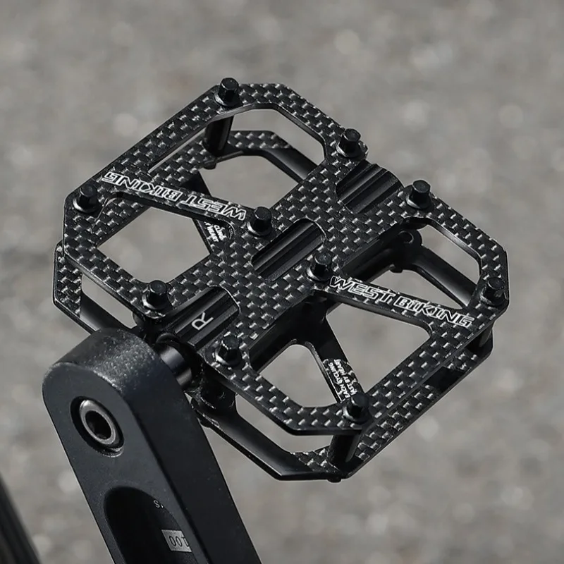 

Carbon Fiber Bike Pedal Lightweight Wider Waterproof Dust-proof Easy Install Mountain Bicycle Pedal Cycling Road Bicycle Parts