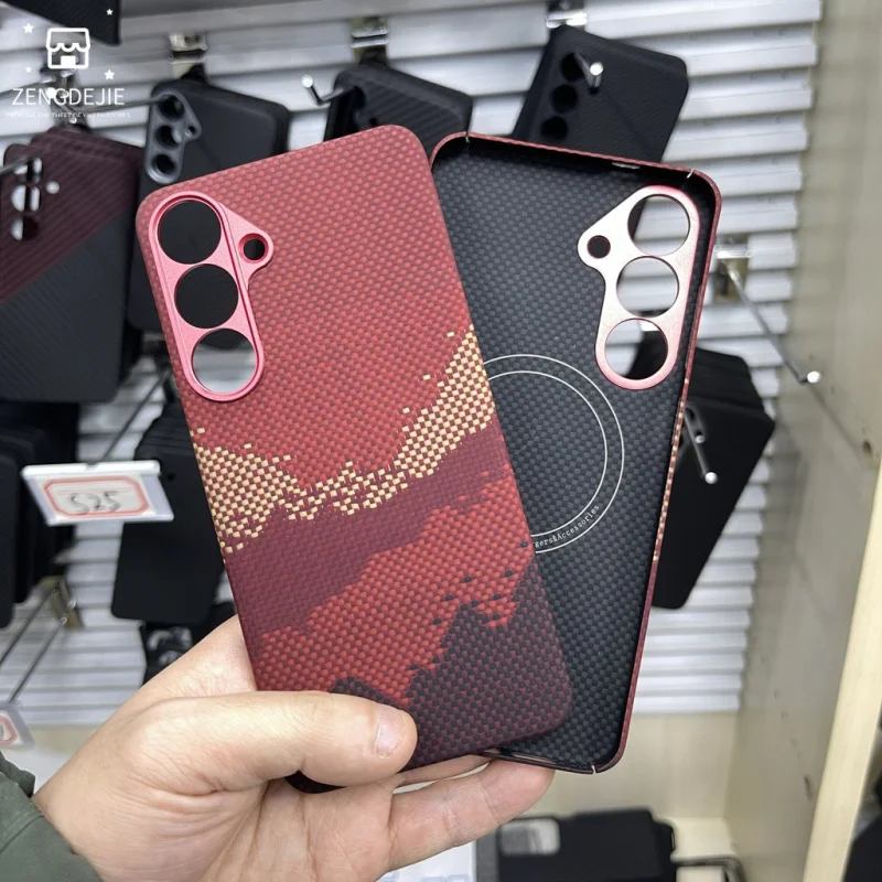 

Подходит для Samsung S25 plus This Super - защитный кевларовый защитный чехол из арамидного волокна с магнитной присоской