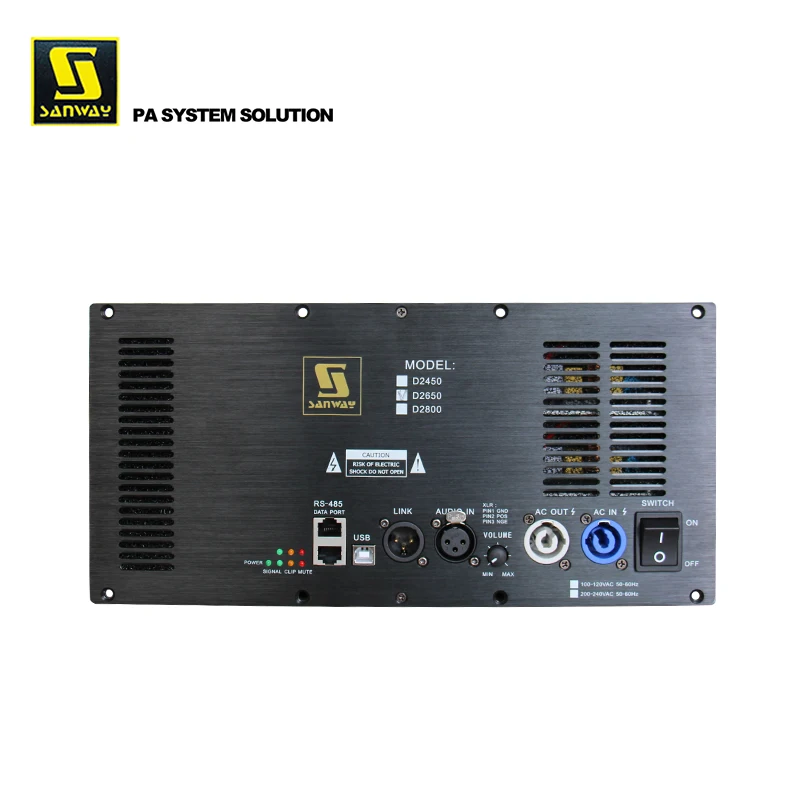 D2650 Sanway Class d 2 channels 700W DSP Active Plate Amplifier