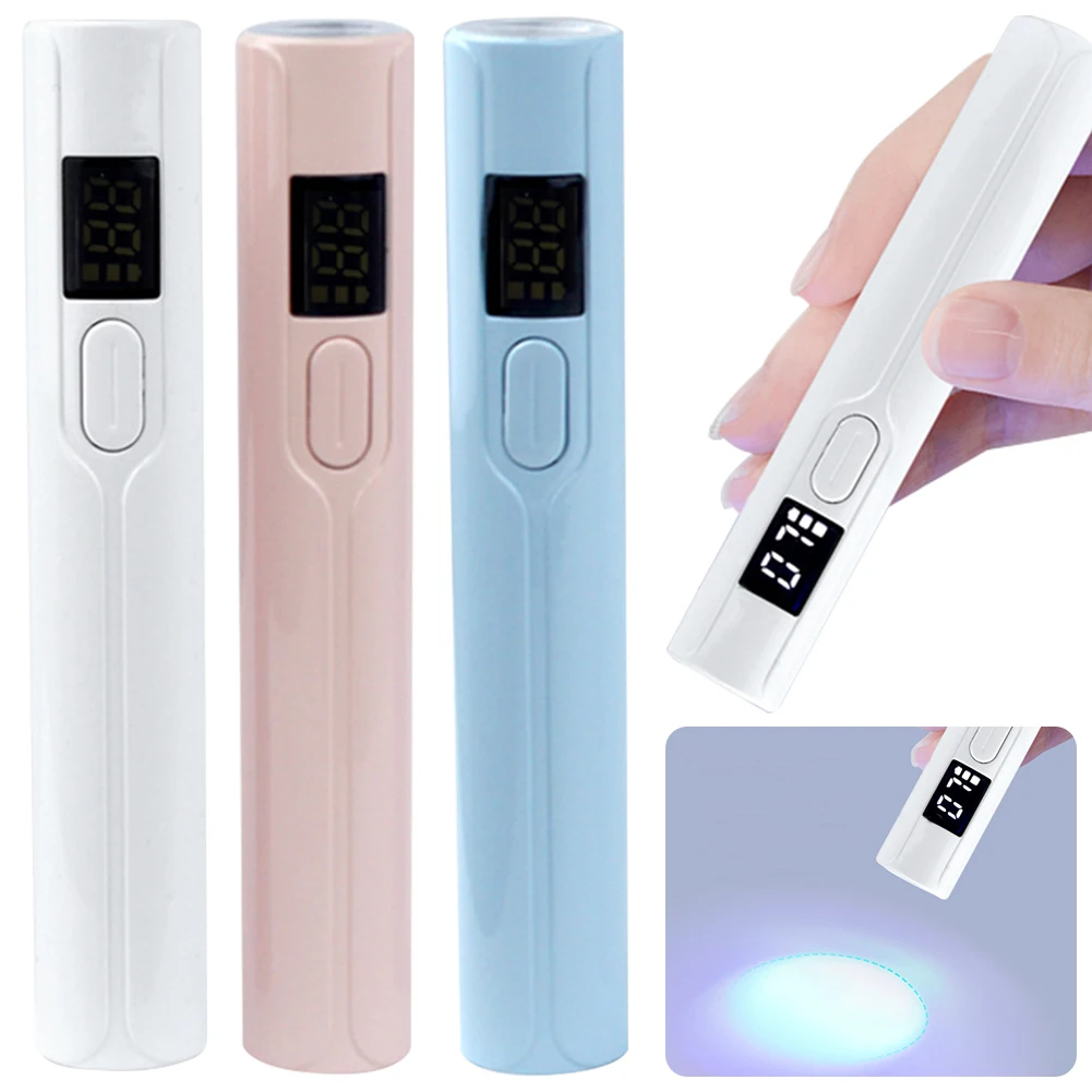 Portable Mini UV LED Nail Lamp USB Rechargeable UV Nail Art Tool Light Portable Handheld Mini Nail Lamp for Gel Polish Quick Dry