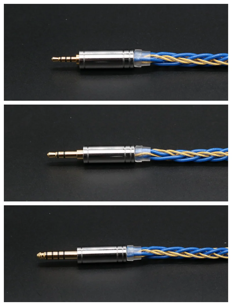 Ivipq 8 núcleos litz 7n upocc + chapeamento de ouro de cobre de cristal único substituir o cabo de fone de ouvido 3.5/2.5/4.4mm mmcx/2pin para vx x7 db1 lofty
