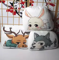 Xmas gift Anime Beastars Legosi Cosplay Doll Lovely Animal Haru Louis Plush Stuffed Cushion Throw Pillow Toy Double Side Printed