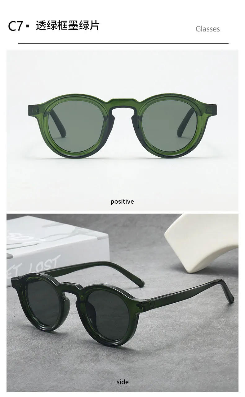 2025 Retro-Sonnenbrille mit dickem Rahmen, ovale Sonnenbrille für Herren, amerikanischer Stil, graue Brillen, Retro-Leopardenmuster-Brille, UV400-Rezept – Detail 16