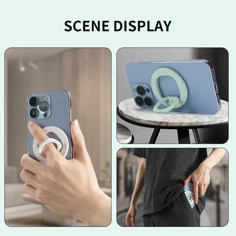 Magnetische telefoonhouder Vingerring 360-greep Graden roterende telefoonstandaard Zwart Wit Groen Roze voor autohouder Telefoonaccessoires