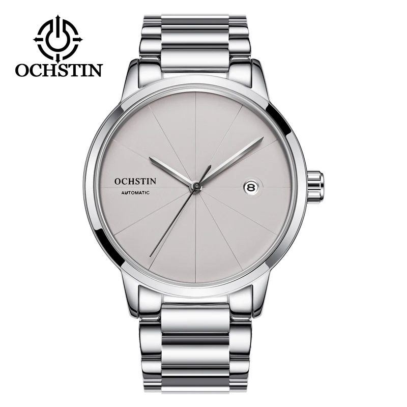 OCHSTIN Automatic Mens Watches Top Brand Luxury Auto Date Mechanical Minimalist Design Male Clock with Stainless Steel Bracelet